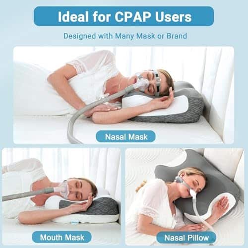 Elviros Cervical Neck Pillow Dark Grey Vs White