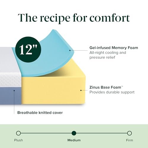 Zinus 12 Inch Queen Vs Full Green Tea Mattress