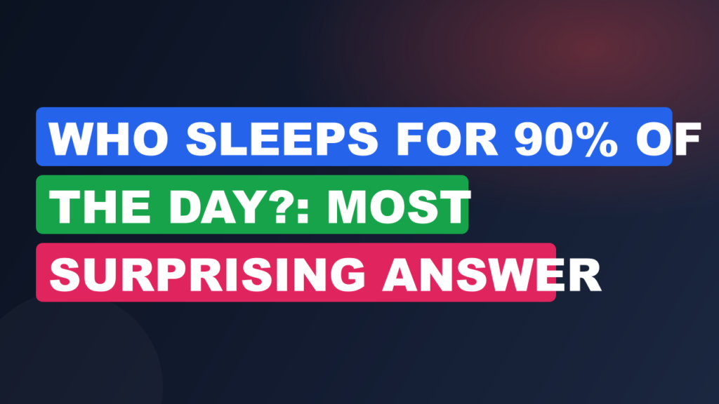 Who Sleeps For 90% Of The Day?: Most Surprising Answer
