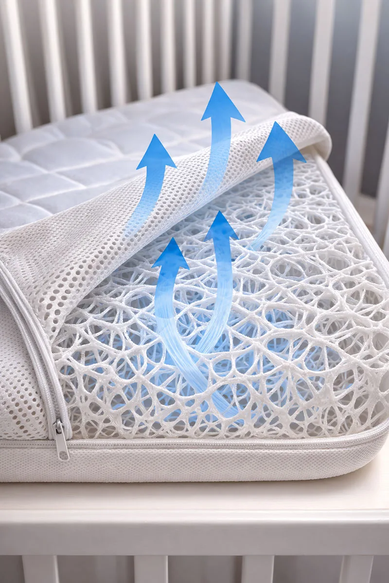 Crib mattress airflow drying